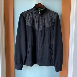 Boss mixed fabric quilted detail casual jacket